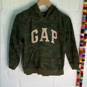 Gap Camouflage Kids Logo Sweatshirt Hoodie sz M